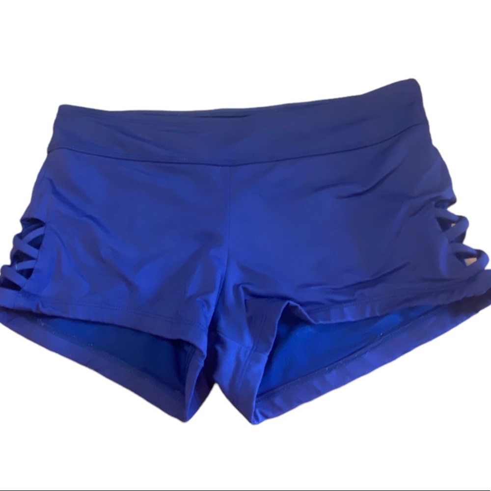 Mossimo Boy Short Swimsuit Bottoms Lattice Side Cutouts Size Small